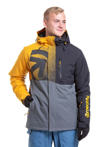 detail MEATFLY SHADER pánská SNB & SKI bunda Shader, Sunflower/Dark Grey