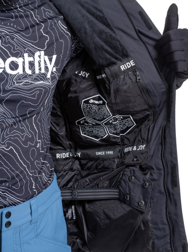 detail MEATFLY SHADER pánská SNB & SKI bunda Shader, Sunflower/Dark Grey