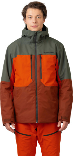 detail HANNAH NIEL pánská lyžařská bunda smoked paprika/climbing ivy