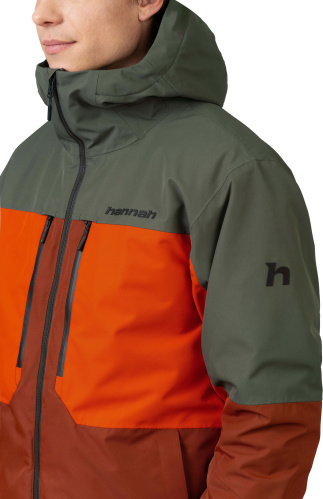 detail HANNAH NIEL pánská lyžařská bunda smoked paprika/climbing ivy