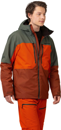 detail HANNAH NIEL pánská lyžařská bunda smoked paprika/climbing ivy