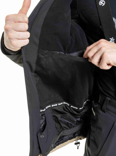 detail MEATFLY MANIFOLD SNB&SKI JACKET pánská lyžařská bunda black/safari