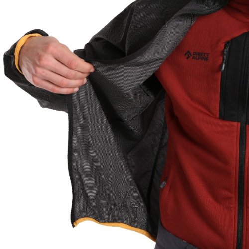 detail DIRECT ALPINE ZERO 1.0 pánská outdoorová bunda anthracite/mango