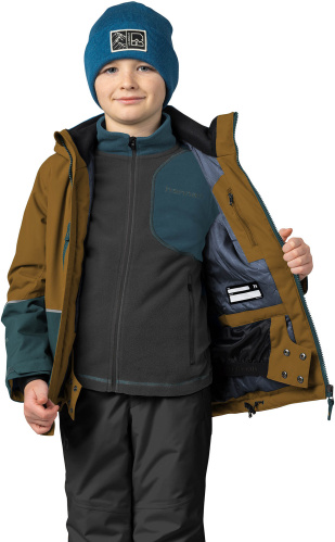 detail HANNAH ANAKIN JR dětská lyžařská bunda golden brown/sea mss