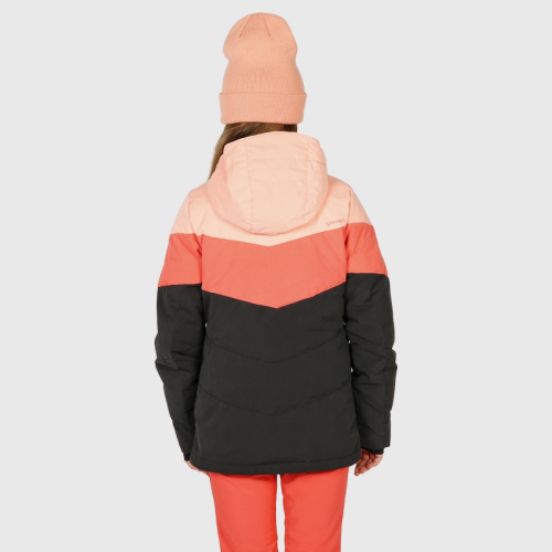 detail BRUNOTTI OKALANI dívčí lyžařská bunda lososová/černá