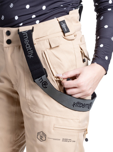 detail MEATFLY FOXY dámské SNB & SKI kalhoty latte