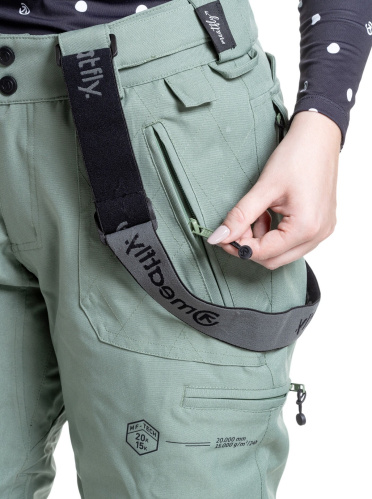 detail MEATFLY FOXY dámské SNB & SKI kalhoty sea spray