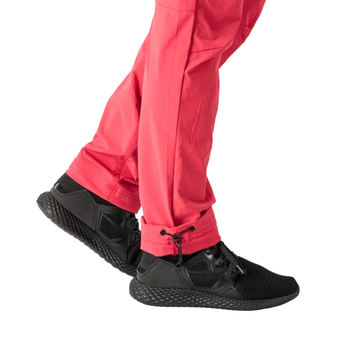 detail NORTHFINDER TRIA dámské trekové kalhoty 4-Way Stretch rychleschnoucí coral