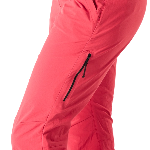 detail NORTHFINDER TRIA dámské trekové kalhoty 4-Way Stretch rychleschnoucí coral