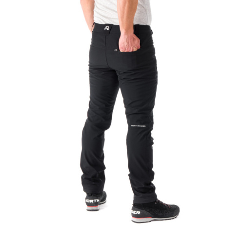 detail NORTHFINDER ATLAS NO-3811OR pánské softshellové kalhoty black