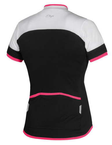 detail ETAPE CLARA dámský cyklistický dres černá/růžová