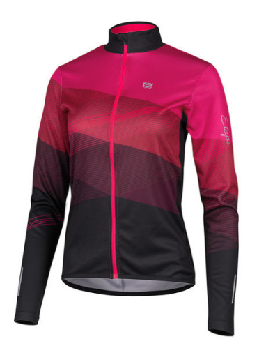 detail ETAPE GAIA dámský cyklistický dres magenta/černá