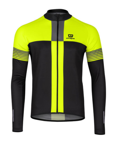 detail ETAPE COMFORT pánský dres na kolo černá/žlutá fluo