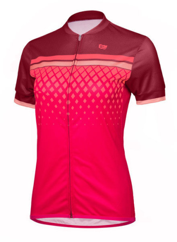 detail ETAPE DIAMOND dámský cyklistický dres bordeaux/růžová