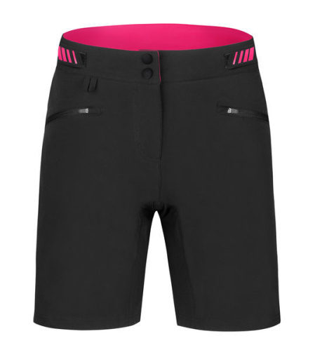 detail ETAPE CAT 2.0 dámské volné cyklistické kalhoty černá/růžová