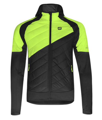 detail ETAPE CRUX PRO 2.0 pánská mikina s kapucí černá/žlutá fluo