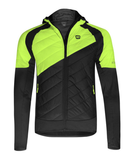 detail ETAPE CRUX PRO 2.0 pánská mikina s kapucí černá/žlutá fluo