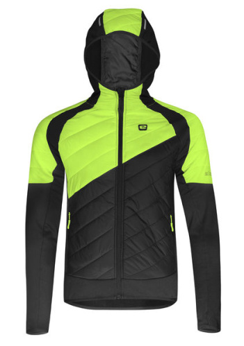 detail ETAPE CRUX PRO 2.0 pánská mikina s kapucí černá/žlutá fluo