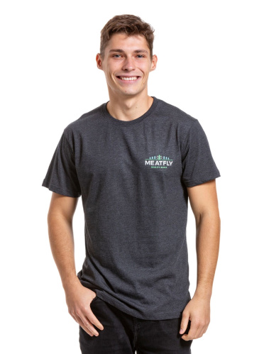 detail MEATFLY LAMPY pánské tričko charcoal heather