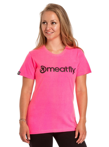 detail MEATFLY MF LOGO dámské triko neon pink