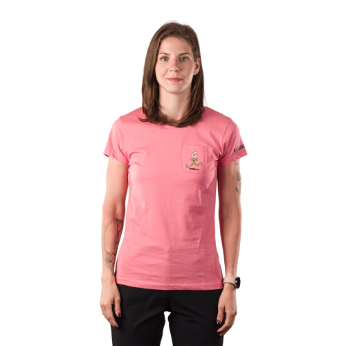detail NORTHFINDER MARYB dámské tričko z organic cotton coral