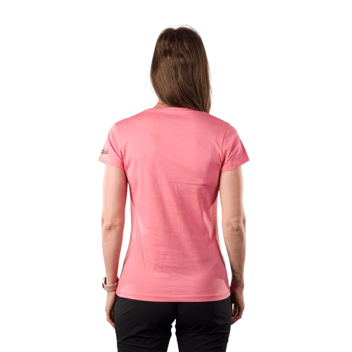 detail NORTHFINDER MARYB dámské tričko z organic cotton coral