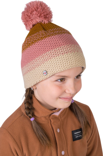 detail HANNAH OLA JR dívčí zimní čepice brown rice