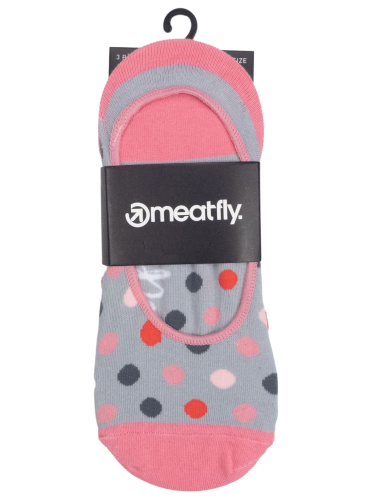 detail MEATFLY LOW SOCKS dámské ponožky 3 pack grey/pink