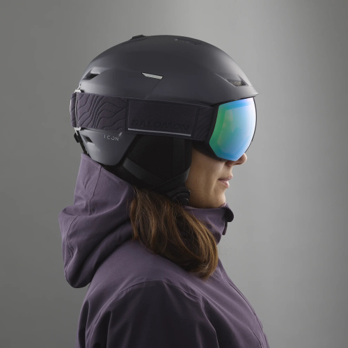 detail SALOMON ICON LT dámská lyžařská helma nightshade 24/25