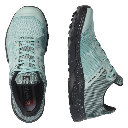 detail SALOMON OUTLINE PRISM GTX dámské trekové boty granite green