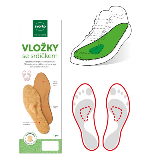 detail SVORTO ortopedické vložky do bot 003 se srdíčkem