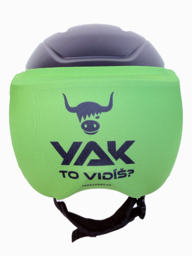 detail YAK ochranný obal na vizor lyžařské helmy zelený
