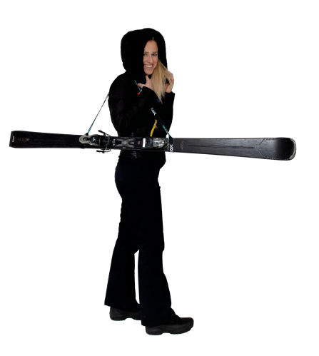 detail YAK popruh na nošení lyží černý