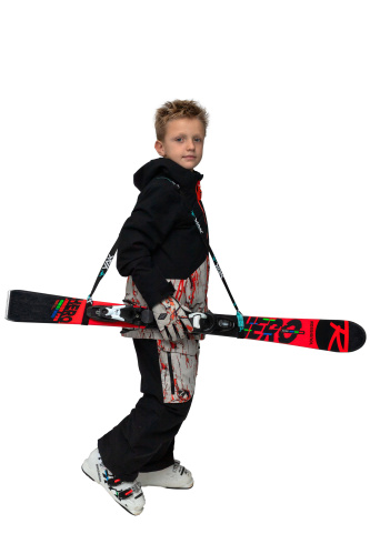 detail YAK popruh na nošení lyží černý