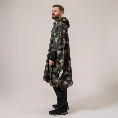 detail MAC IN A SAC poncho sbalitelná nepromokavá pláštěnka green camo