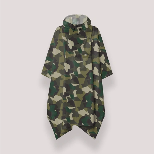 detail MAC IN A SAC poncho sbalitelná nepromokavá pláštěnka green camo