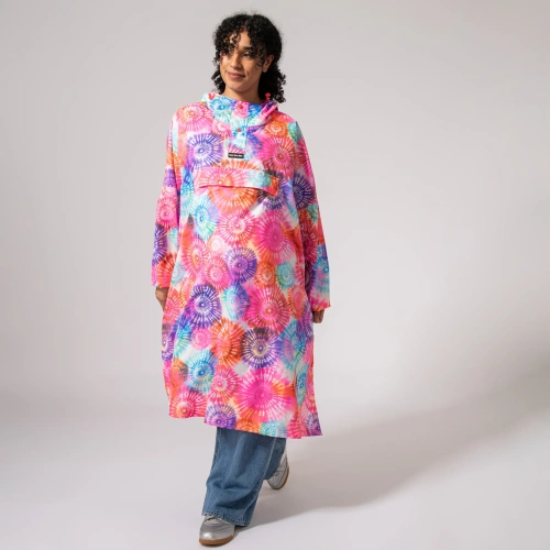 detail MAC IN A SAC festival poncho sbalitelná nepromokavá pláštěnka tie dye