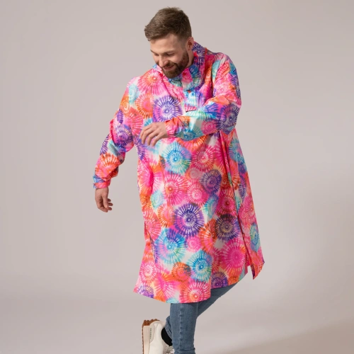 detail MAC IN A SAC festival poncho sbalitelná nepromokavá pláštěnka tie dye