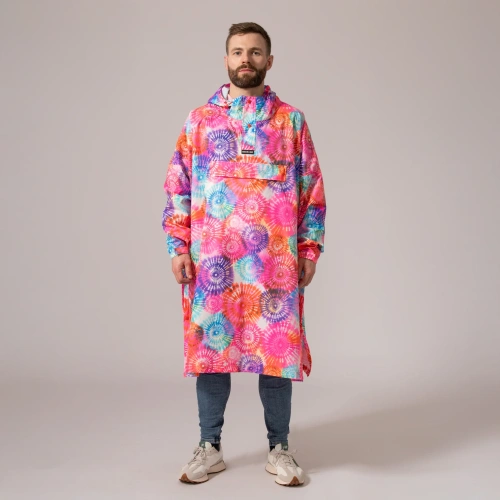 detail MAC IN A SAC festival poncho sbalitelná nepromokavá pláštěnka tie dye