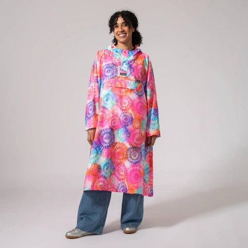 detail MAC IN A SAC festival poncho sbalitelná nepromokavá pláštěnka tie dye