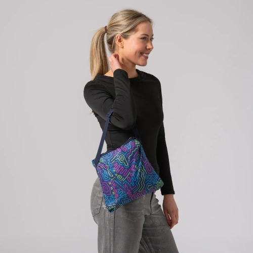 detail MAC IN A SAC festival poncho sbalitelná nepromokavá pláštěnka neon jazz