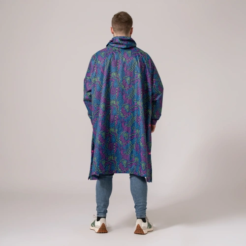 detail MAC IN A SAC festival poncho sbalitelná nepromokavá pláštěnka neon jazz
