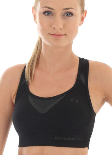 detail Sportovní podprsenka BRUBECK CROP TOP FITNESS CR10070 černá