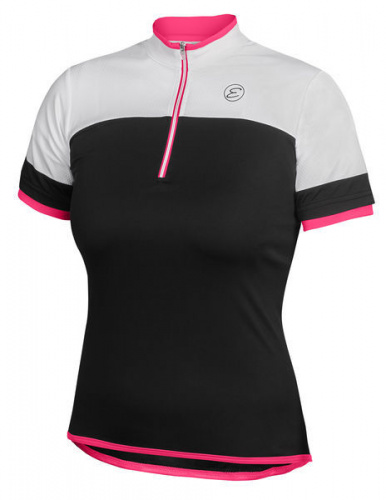 detail ETAPE CLARA dámský cyklistický dres černá/růžová