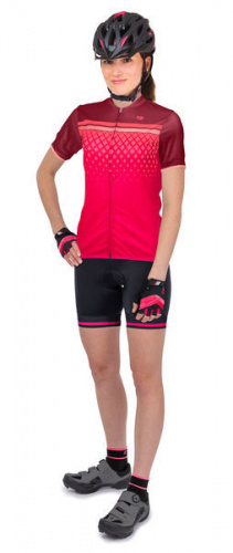 detail ETAPE DIAMOND dámský cyklistický dres bordeaux/růžová