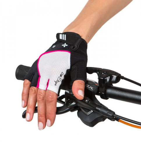 detail Dámské cyklistické rukavice ETAPE AMBRA bílá/růžová