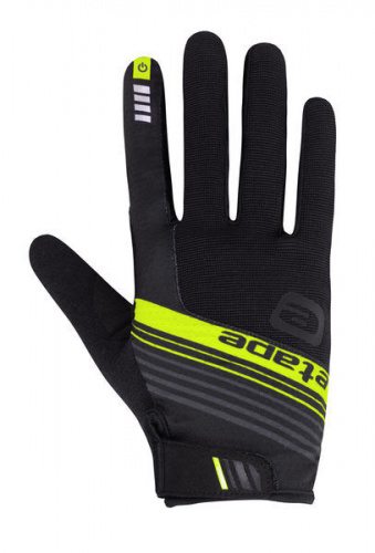 detail Pánské cyklistické rukavice ETAPE SPRING+ černá/žlutá fluo