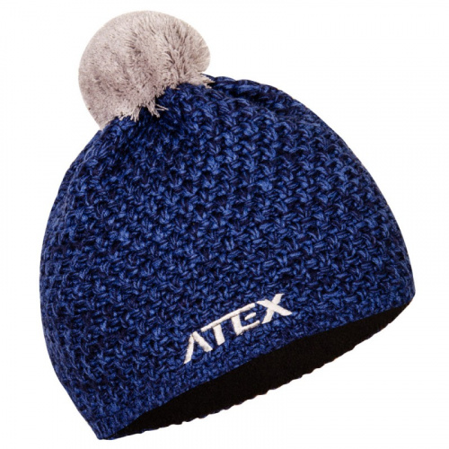 detail ATEX KNIT 6120 modrá-melange pletená čepice