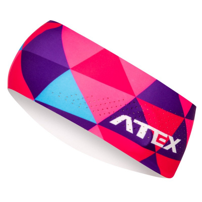 ATEX GRID sportovní čelenka široká růžová
