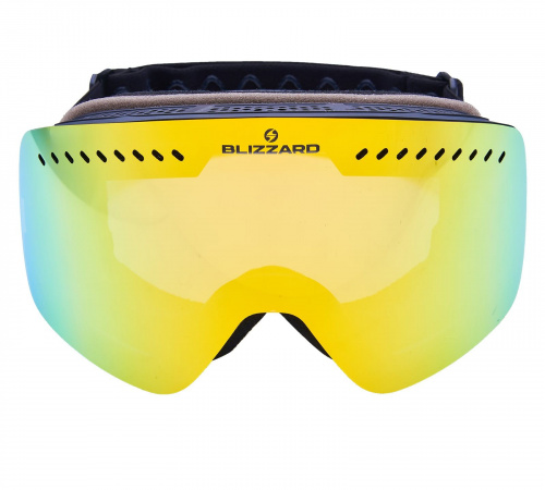 detail BLIZZARD 985 MDAVZO, black matt, smoke2, yellow revo lyžařské brýle 22/23